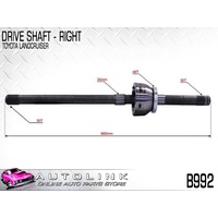 DRIVESHAFT - RIGHT FRONT FOR TOYOTA LANDCRUISER HDJ80 4.2L 1HD-T 5/1994 - 1995