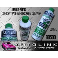 BAR'S BUGS CONCENTRATE WINDSCREEN CLEANER 33% FREE 500ml SUPERSTRENGTH BB500 x1