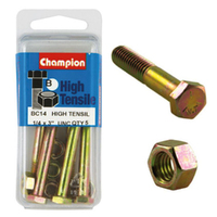 Champion Fasteners BC14 High Tensile UNC Bolts & Nuts 1/4 x 3 inch Pack of 5