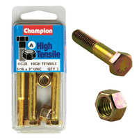 Champion Fasteners BC28 High Tensile UNC Bolts & Nuts 5/16 x 3 in. Pack of 3