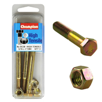Champion Fasteners BC30 High Tensile UNC Bolts & Nuts 5/16 x 4 in. Pack of 3