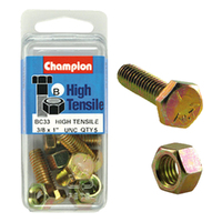 Champion Fasteners BC33 High Tensile UNC Bolts & Nuts 3/8 x 1 in. Pack of 5