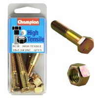 Champion Fasteners BC38 High Tensile UNC Bolts & Nuts 3/8 x 1-3/4 in. Pack of 5