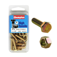 Champion Fasteners BC4 High Tensile UNC Bolts & Nuts 1/4 x 1 in. Pack of 10