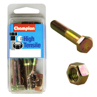 Champion Fasteners BC58 High Tensile UNC Bolts & Nuts 7/16 x 2-1/2 in. Pack of 3