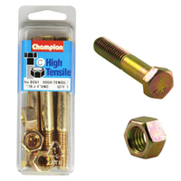 Champion Fasteners BC61 High Tensile UNC Bolts & Nuts 7/16 x 4 in. Pack of 3