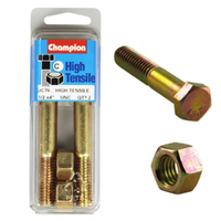Champion Fasteners BC76 High Tensile UNC Bolts & Nuts 1/2 x 4 in. Pack of 2
