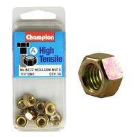 Champion Fasteners BC77 High Tensile Hex Nuts 1/4 in. UNC Pack of 10