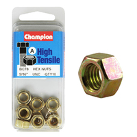 Champion Fasteners BC78 High Tensile Hex Nuts 5/16 in. UNC Pack of 10