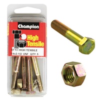 Champion Fasteners BF13 High Tensile UNF Bolts & Nuts 1/4" x 2-1/2" Pack of 5