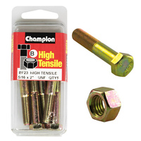 CHAMPION FASTENERS BF23 HIGH TENSILE UNF BOLTS & NUTS 5/16" x 2" PACK OF 5