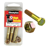 Champion Fasteners BF28 High Tensile UNF Bolts & Nuts 5/16″ x 3″ Pack of 3