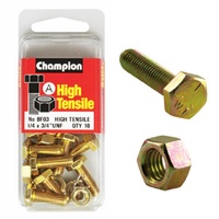 Champion Fasteners BF3 High Tensile UNF Bolts & Nuts 1/4 x 3/4 in. Pack of 10