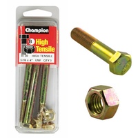 Champion Fasteners BF30 High Tensile UNF Bolts & Nuts 5/16 x 4 in. Pack of 3