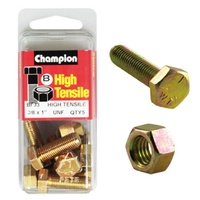 Champion Fasteners BF33 High Tensile UNF Bolts & Nuts 3/8 x 1 in. Pack of 5