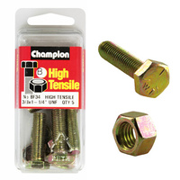 Champion Fasteners BF34 High Tensile UNF Bolts & Nuts 3/8 x 1-1/4 in. Pack of 5