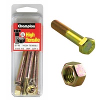CHAMPION FASTENERS BF45 HIGH TENSILE UNF BOLTS & NUTS 3/8" x 3-1/2" PACK OF 3