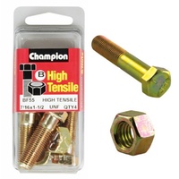 Champion Fasteners BF55 High Tensile UNF Bolts & Nuts 7/16 x 1-1/2 in. Pack of 4
