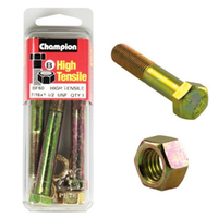 Champion Fasteners BF60 High Tensile UNF Bolts & Nuts 7/16 x 3-1/2 inch Pack of 3