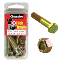 Champion Fasteners BF68 High Tensile UNF Bolts & Nuts 1/2 x 1-3/4 inch Pack of 3