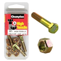 CHAMPION FASTENERS BF7 HIGH TENSILE UNF BOLTS & NUTS 1/4" x 1-1/4" PACK OF 5