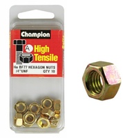 CHAMPION FASTENERS BF77 HIGH TENSILE UNF NUTS 1/4" PACK OF 10