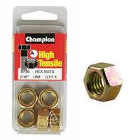 CHAMPION FASTENERS BF80 HIGH TENSILE UNF NUTS 7/16" PACK OF 5