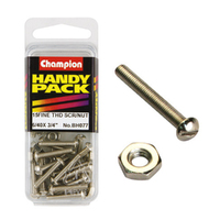 Champion Fasteners BH077 Fine Thread Screws & Nuts 6/40 in. x 3/4 in. Pack of 15