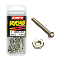 Champion Fasteners BH079 Fine Thread Screws & Nuts 8/36 in. x 1/2 in. Pack of 12