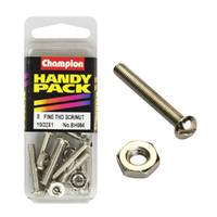 Champion Fasteners BH084 Fine Thread Screws & Nuts 10/32 in. x 1 in. Pack of 8