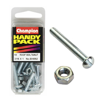 Champion Fasteners BH092 Roofing Bolts & Nuts 3/16 in. x 1 in. Pack of 10
