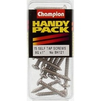CHAMPION FASTENERS BH121 SELF TAPPING PAN HEAD SCREWS 8g x 1" PACK OF 15