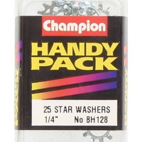 Champion Fasteners BH128 External Star Washers 1/4″ Pack of 25