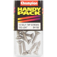 CHAMPION FASTENERS BH150 SELF TAPPING RAISED HEAD SCREWS 10g x 3/4" PACK OF 12