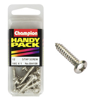 CHAMPION FASTENERS BH158 SELF TAPPING PAN HEAD SCREWS 10g x 1" PACK OF 12
