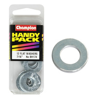 CHAMPION FASTENERS BH174 FLAT STEEL WASHERS 7/16" PACK OF 12