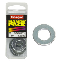 CHAMPION FASTENERS BH175 FLAT STEEL WASHERS 1/2" PACK OF 10