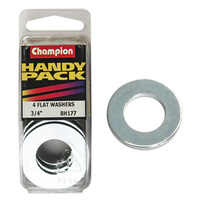 CHAMPION FASTENERS BH177 FLAT STEEL WASHERS 3/4" PACK OF 4