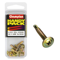 CHAMPION FASTENERS BH280 SELF DRILLING SCREWS 10g x 16mm x 16mm PACK OF 10