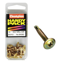 CHAMPION FASTENERS BH283 SELF DRILLING SCREWS 8g x 18mm x 22mm PACK OF 15