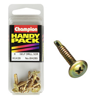 CHAMPION FASTENERS BH285 SELF DRILLING SCREWS 8g x 18mm x 20mm PACK OF 8