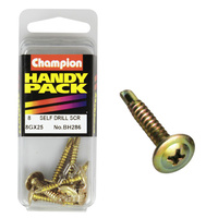 CHAMPION FASTENERS BH286 SELF DRILLING SCREWS 8g x 18mm x 25mm PACK OF 8