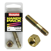 CHAMPION FASTENERS BH295 MANIFOLD STUD & NUT 3/8" x 3" PACK OF 1