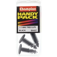 CHAMPION FASTENERS BH437 BLACK PLASTIC CHRISTMAS TREES TRIM CLIPS PACK OF 3