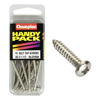 CHAMPION FASTENERS BH504 SELF TAPPING PAN HEAD SCREWS 8g x 1-1/2" PACK OF 10
