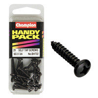 CHAMPION FASTENERS BH732 SELF TAPPING BLACK ZINC SCREWS 6g x 3/4" PACK OF 20