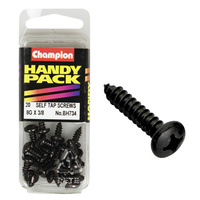 CHAMPION FASTENERS BH734 SELF TAPPING BLACK ZINC SCREWS 8g x 3/8" PACK OF 20