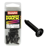 CHAMPION FASTENERS BH736 SELF TAPPING BLACK ZINC SCREWS 8g x 3/4" PACK OF 15