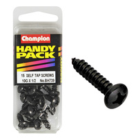 CHAMPION FASTENERS BH739 SELF TAPPING BLACK ZINC SCREWS 10g x 1/2" PACK OF 15