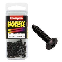 CHAMPION BH750 SELF TAPPING WASHER FACE BLACK ZINC SCREWS 6g x 1/2" PACK OF 20